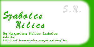 szabolcs milics business card